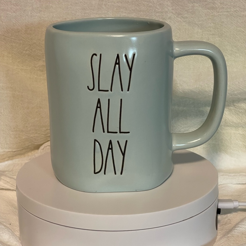 Rae Dunn Light Blue 'Slay All Day' Mug
